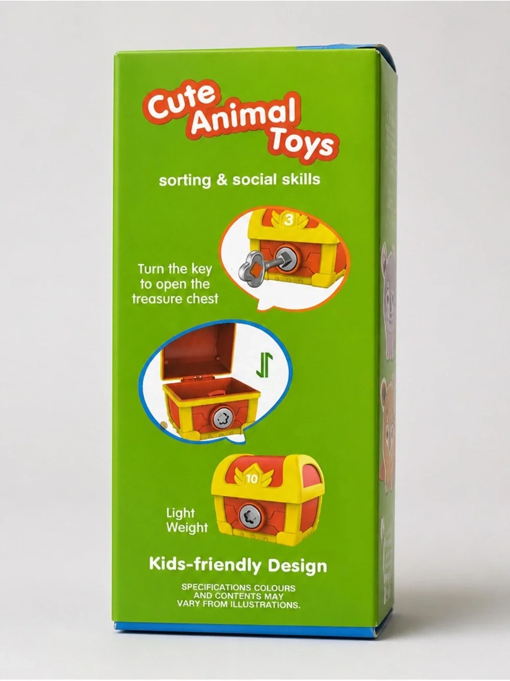 Farm Animal Matching Toy Set - Yellow Chest Playset. 3+
